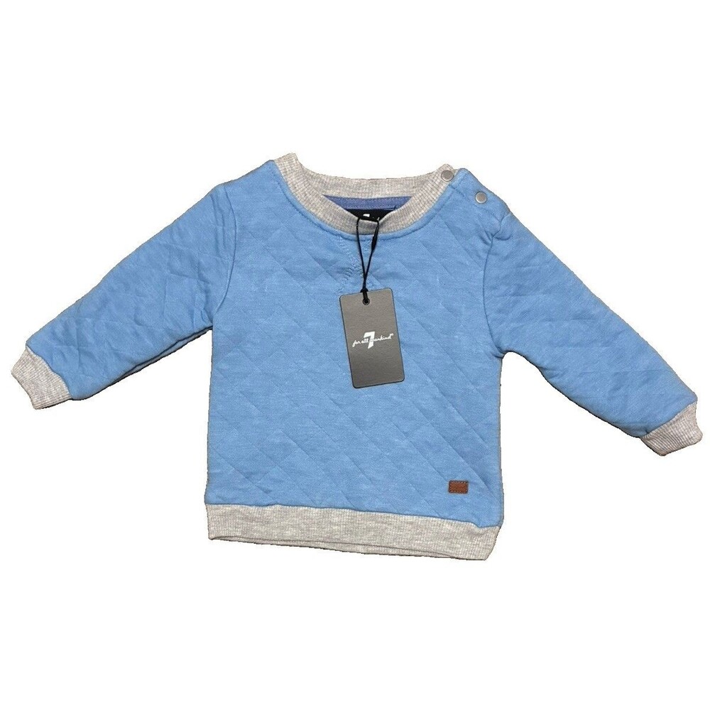 7 For All Man Kind Blue Baby Sweater Size 6-9 Months NWT